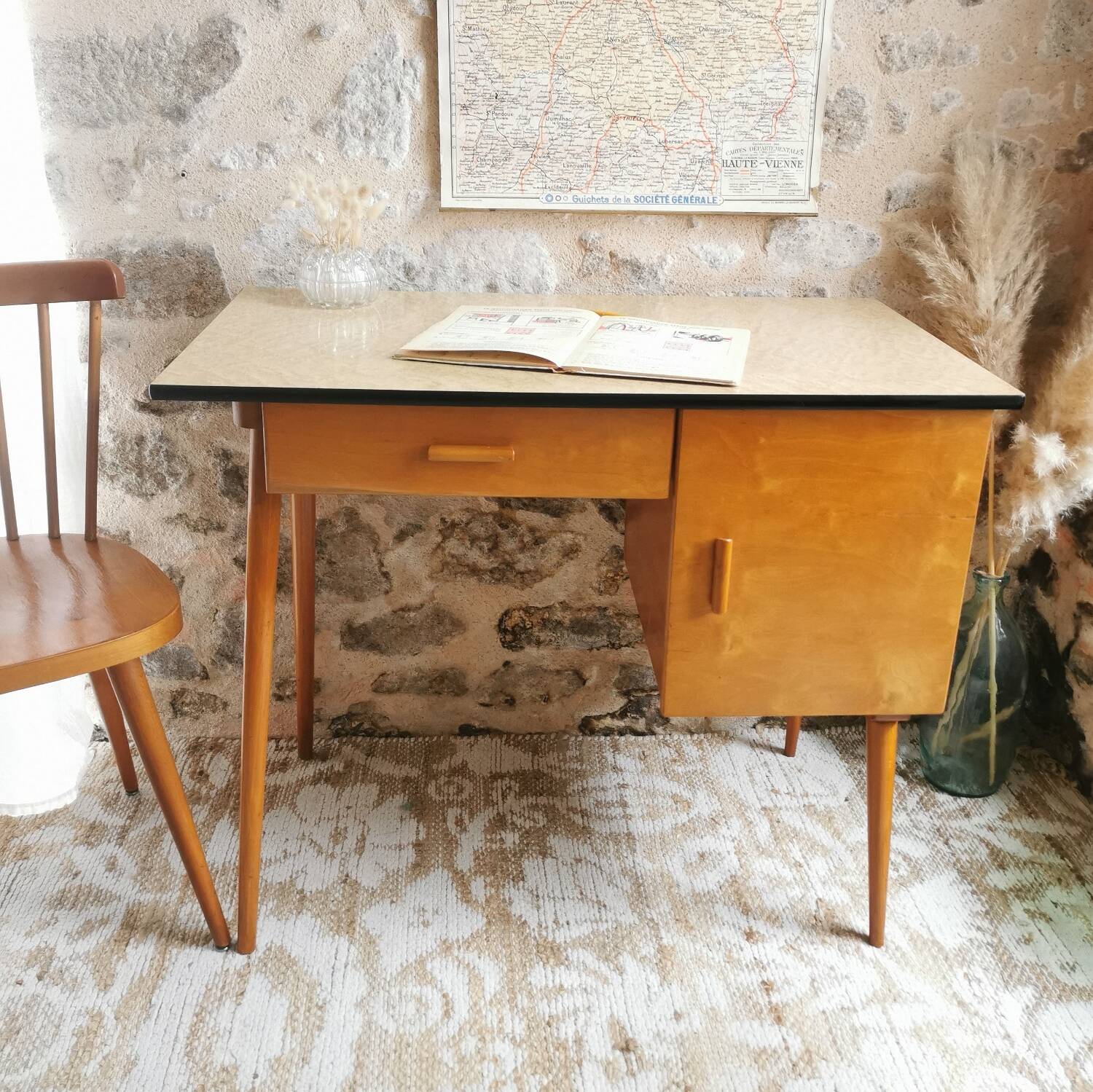 Baumann Vintage Desk and Chair 1960
