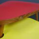 1958 side table unit in red and yellow
