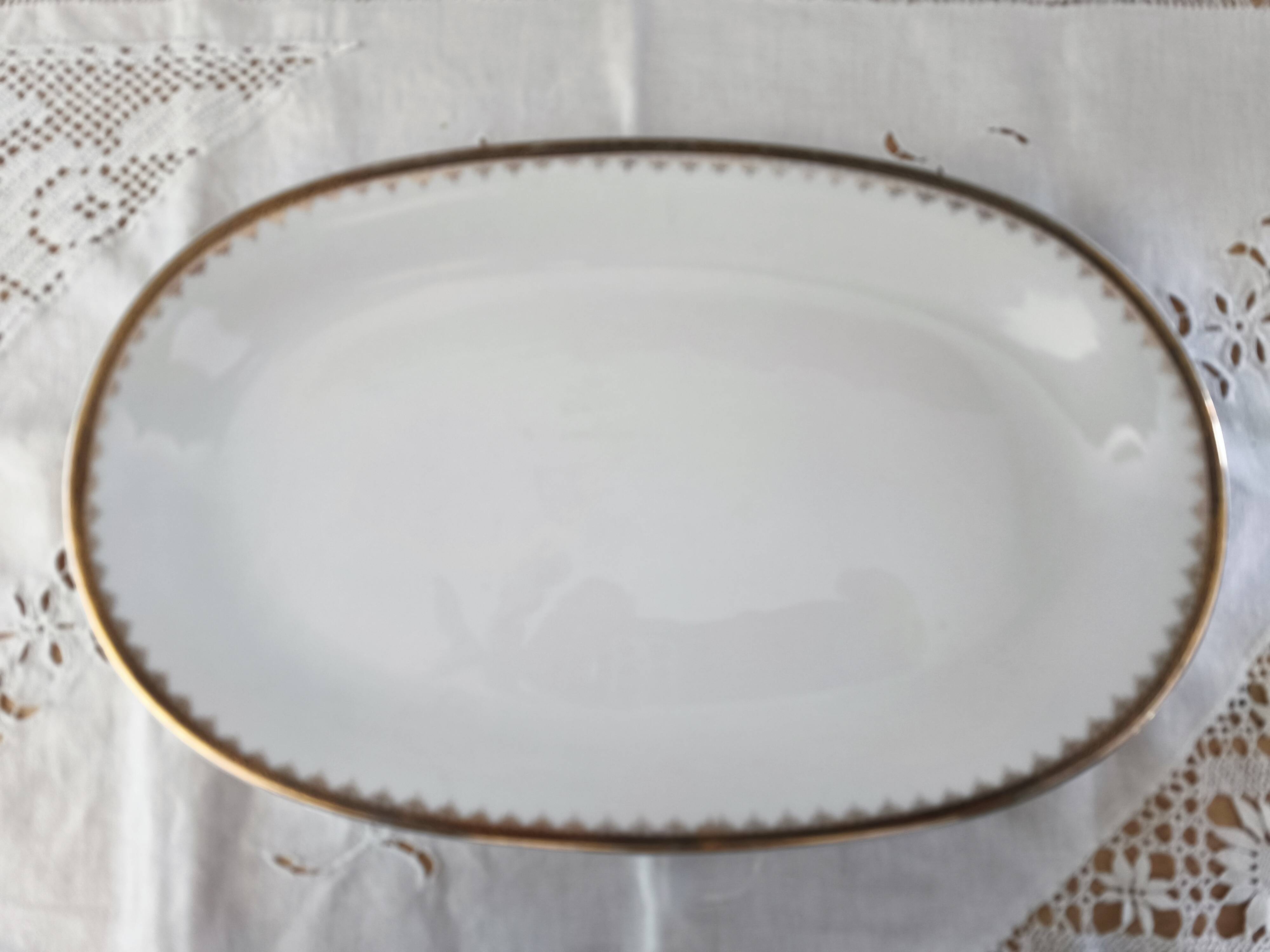 Large oval Winterling Bavaria porcelain dish with gold frieze Excelsior decoration