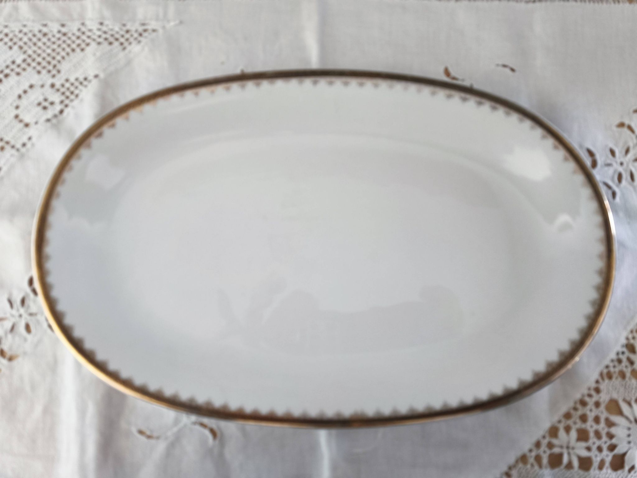 Large oval Winterling Bavaria porcelain dish with gold frieze Excelsior decoration