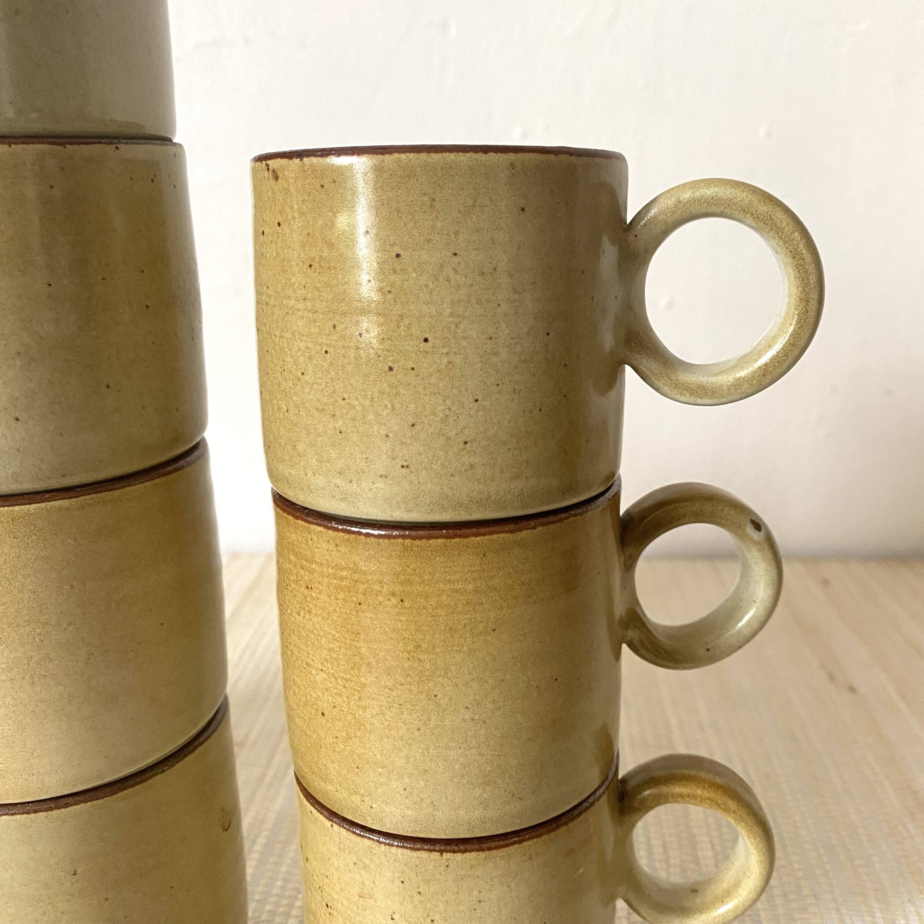 Stoneware coffee mugs