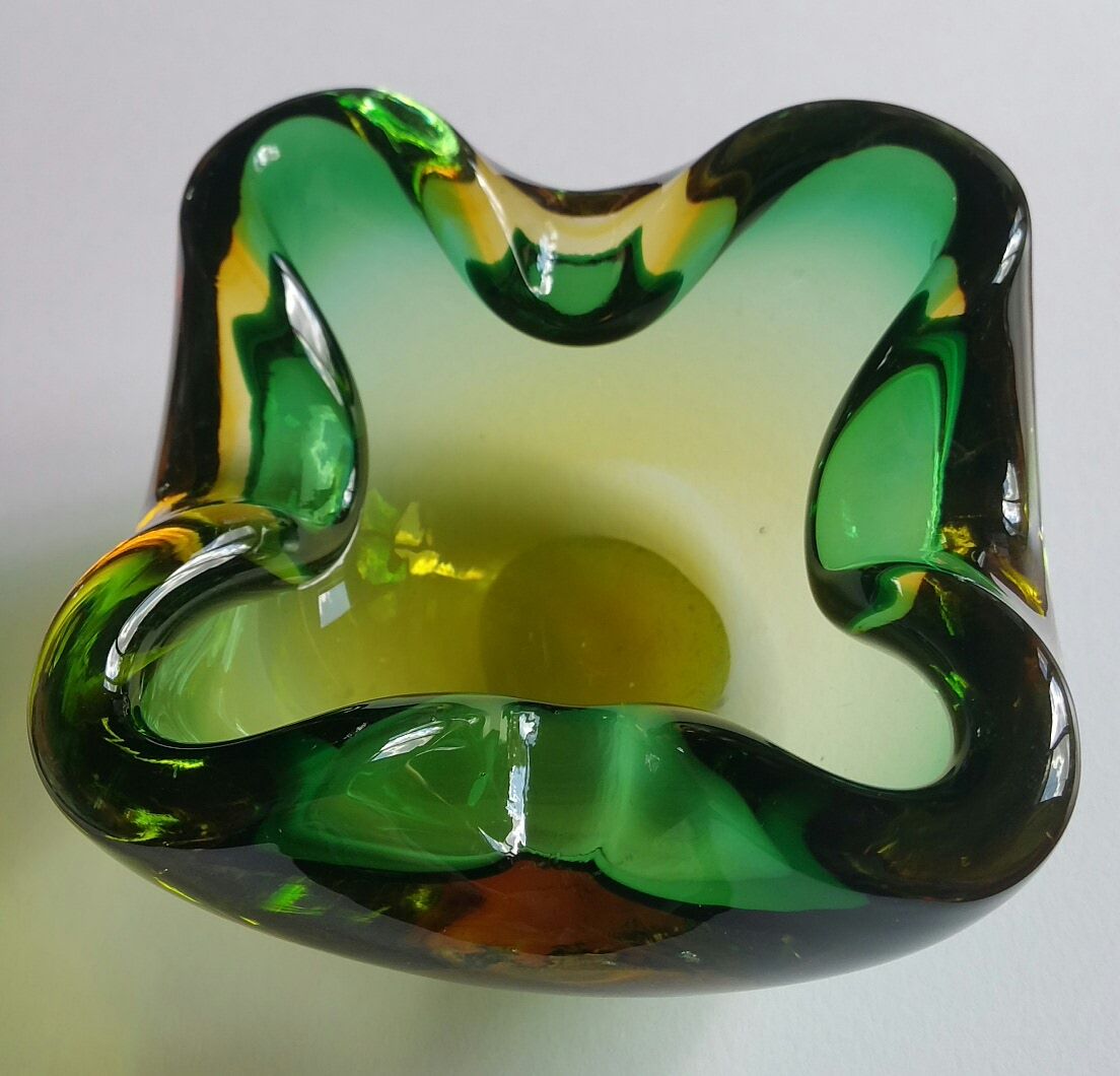 Sommerso ashtray in Murano glass, from the 60s