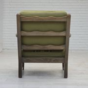 1970s, pair of Danish armchairs, original green furniture wool, oak wood.