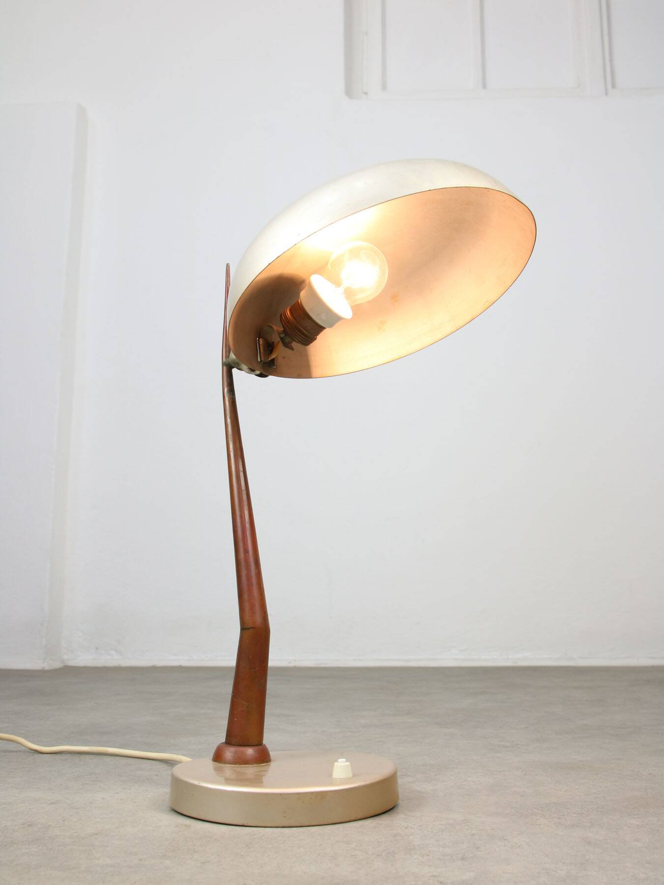 Mid-Century Italian Copper and Aluminium Table Lamp