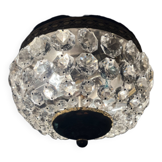 Basket ceiling light with tassels 2 lights golden brass Deknudt