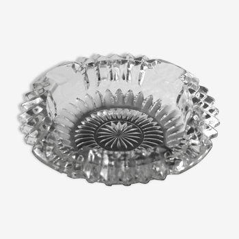 Round cut glass ashtray