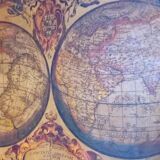 Former world map pattern on leather