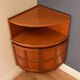 Restored teak retro 1960s nathan squares corner unit on hairpin legs