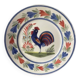 Assiette coq signée HB Quimper, France 1980