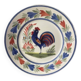 Assiette coq signée HB Quimper, France 1980