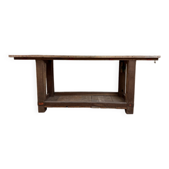 Large solid wood carpenter's workbench