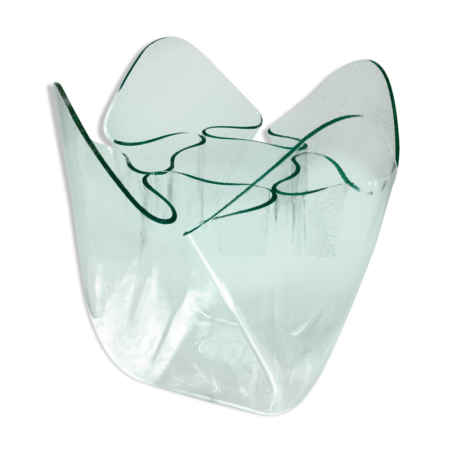 Italian handkerchief vase PMMA thermoformed edition iguzzini design Pietro Chiesa vintage 70