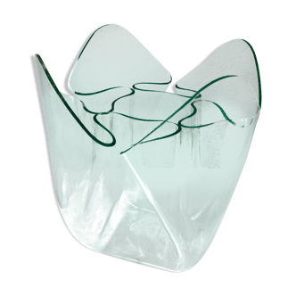 Italian handkerchief vase PMMA thermoformed edition iguzzini design Pietro Chiesa vintage 70