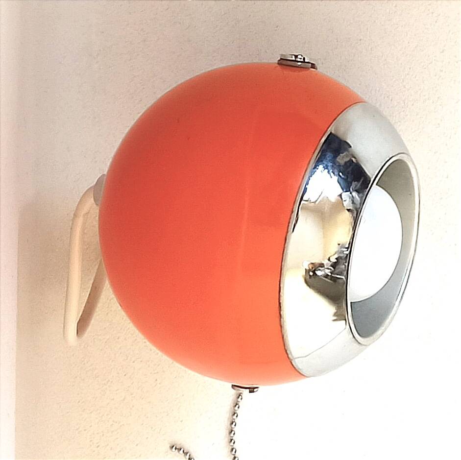 Eye ball wall lamp Space Age orange 60s