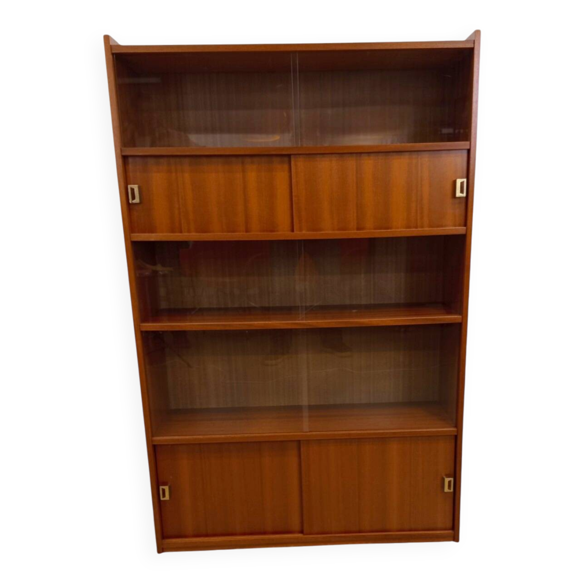 Vintage display library 60/70 Sliding door shelf