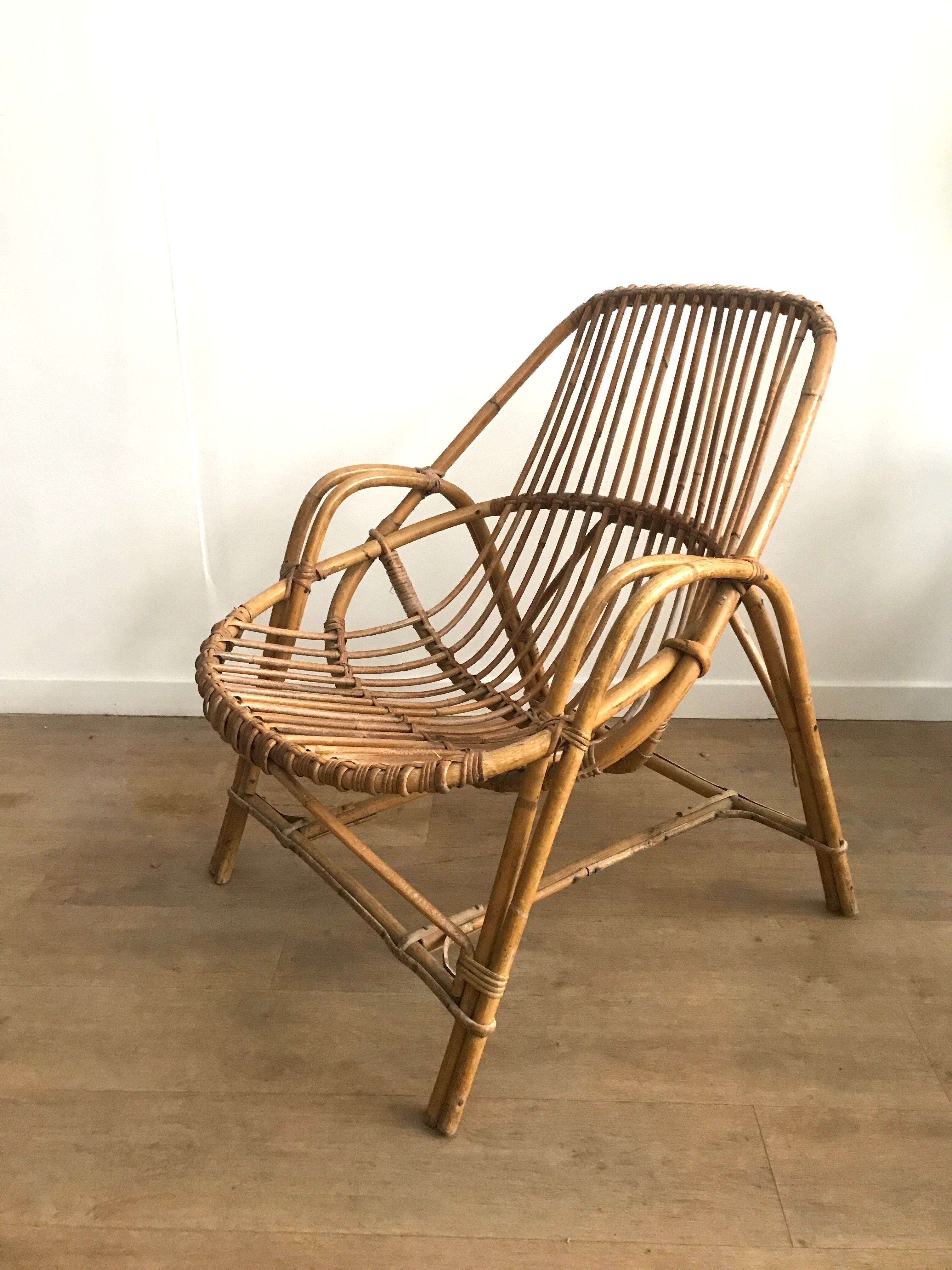 Rattan armchair