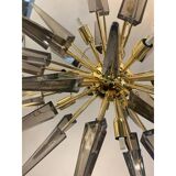 Contemporary Smoked “Spikes” Murano Glass Sputnik Chandelier