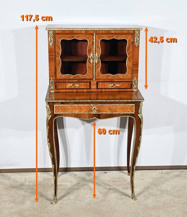 Petit Bonheur du Jour en Bois de Rose, style Louis XV – Milieu XIXe