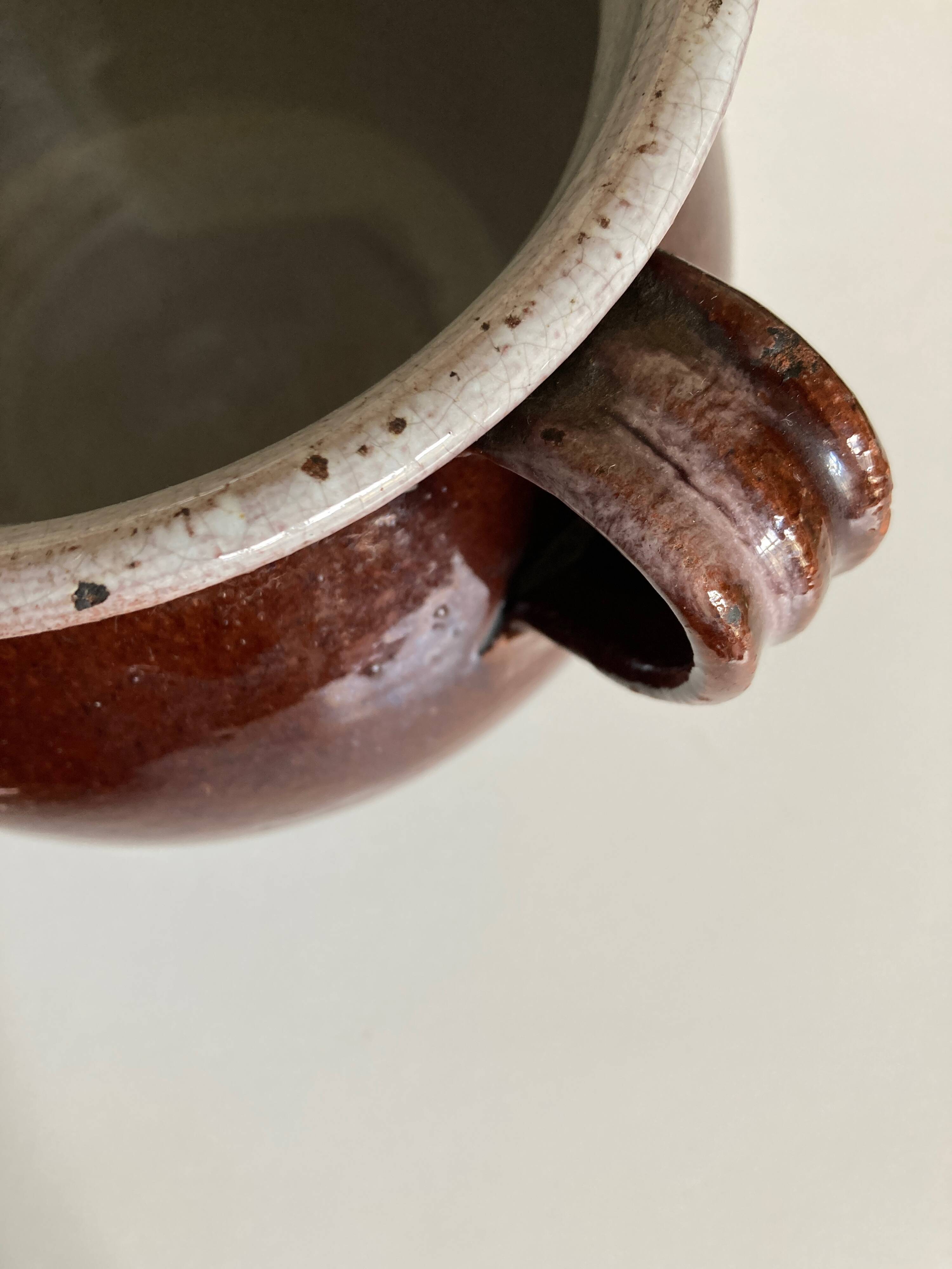Black ass field vase in glazed clay 1950