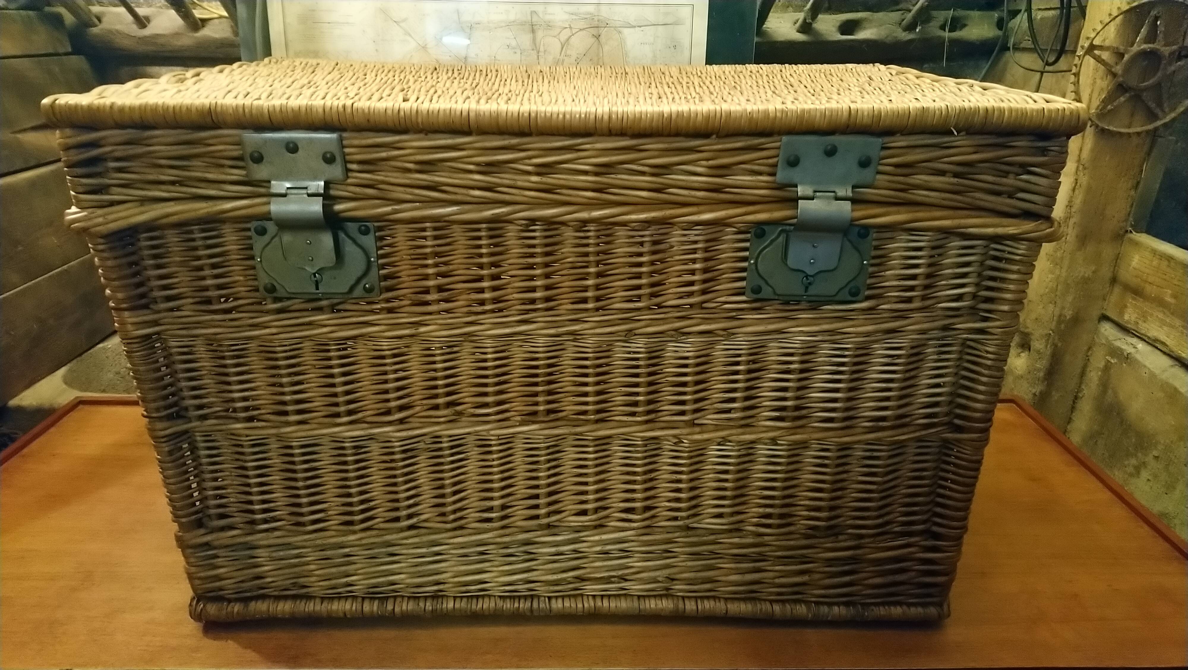 Rattan travel trunk