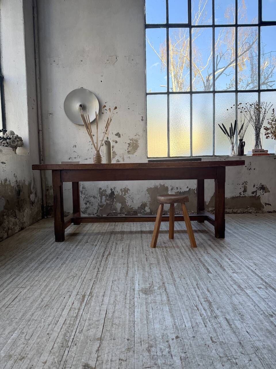 Rustic farmhouse table, solid oak, 2m