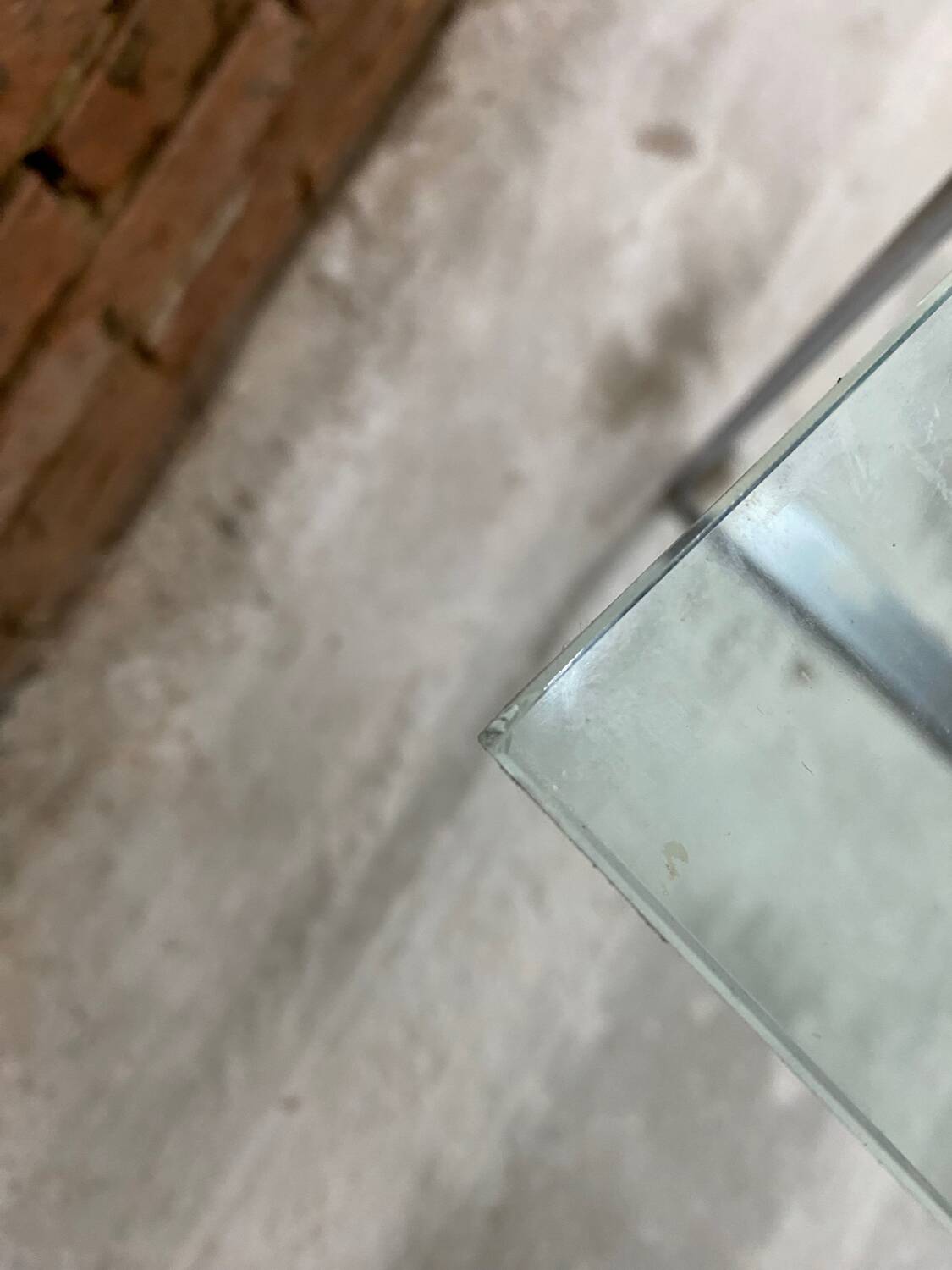 Vintage glass and chrome coffee table. Model K831 by KF Möller.