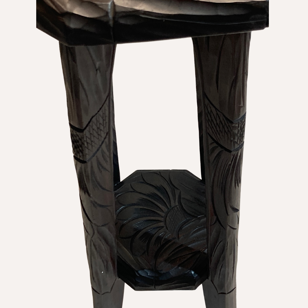 Antique Japanese hand craved side table by Libert London ca 1905