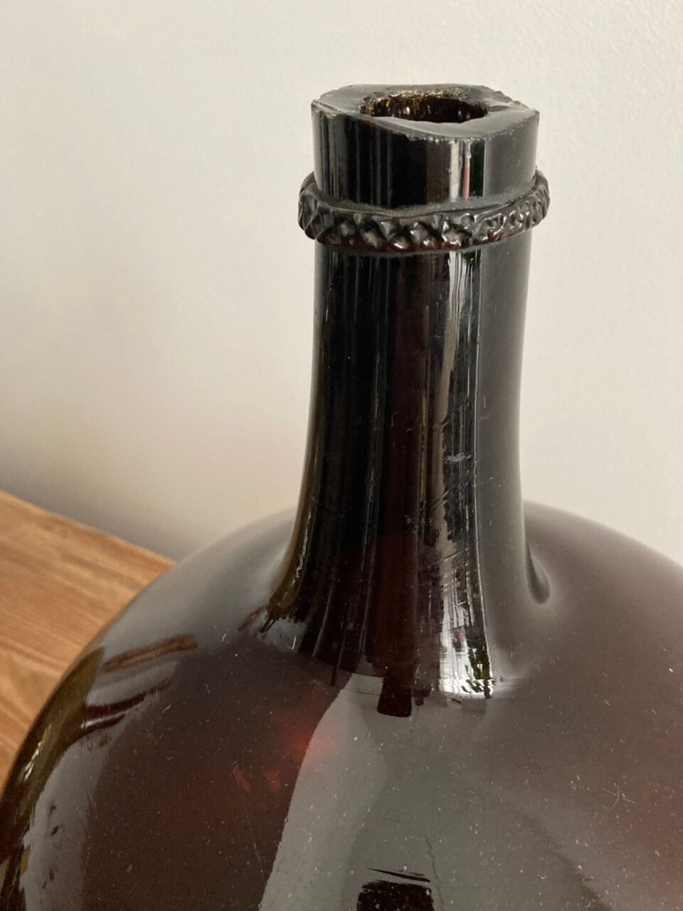 Old amber demijohn