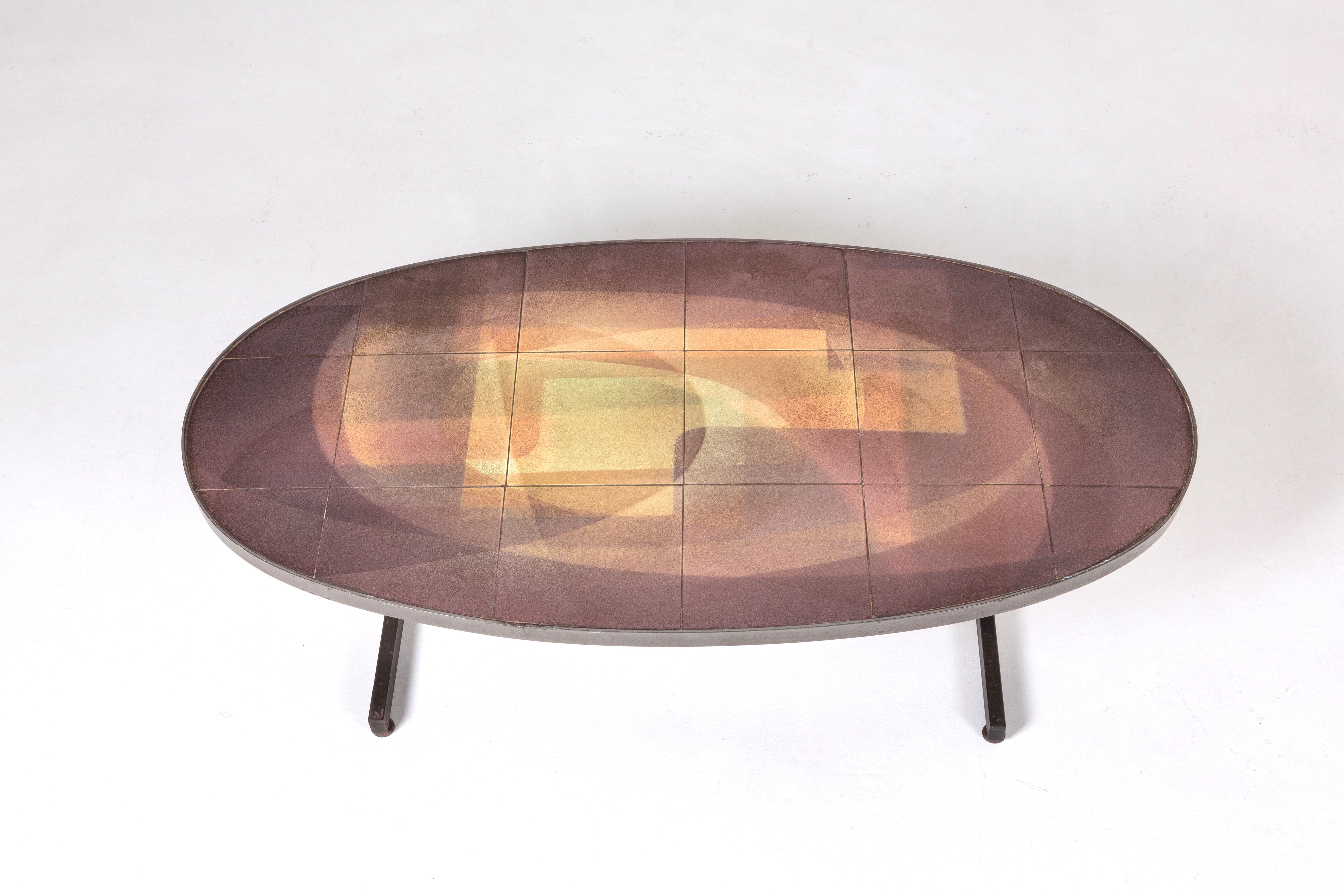 Table basse en céramique Jacques Lignier, 1970