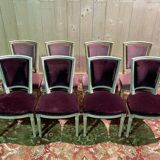 Set of 8 Louis XVI style chairs, Trapeze model