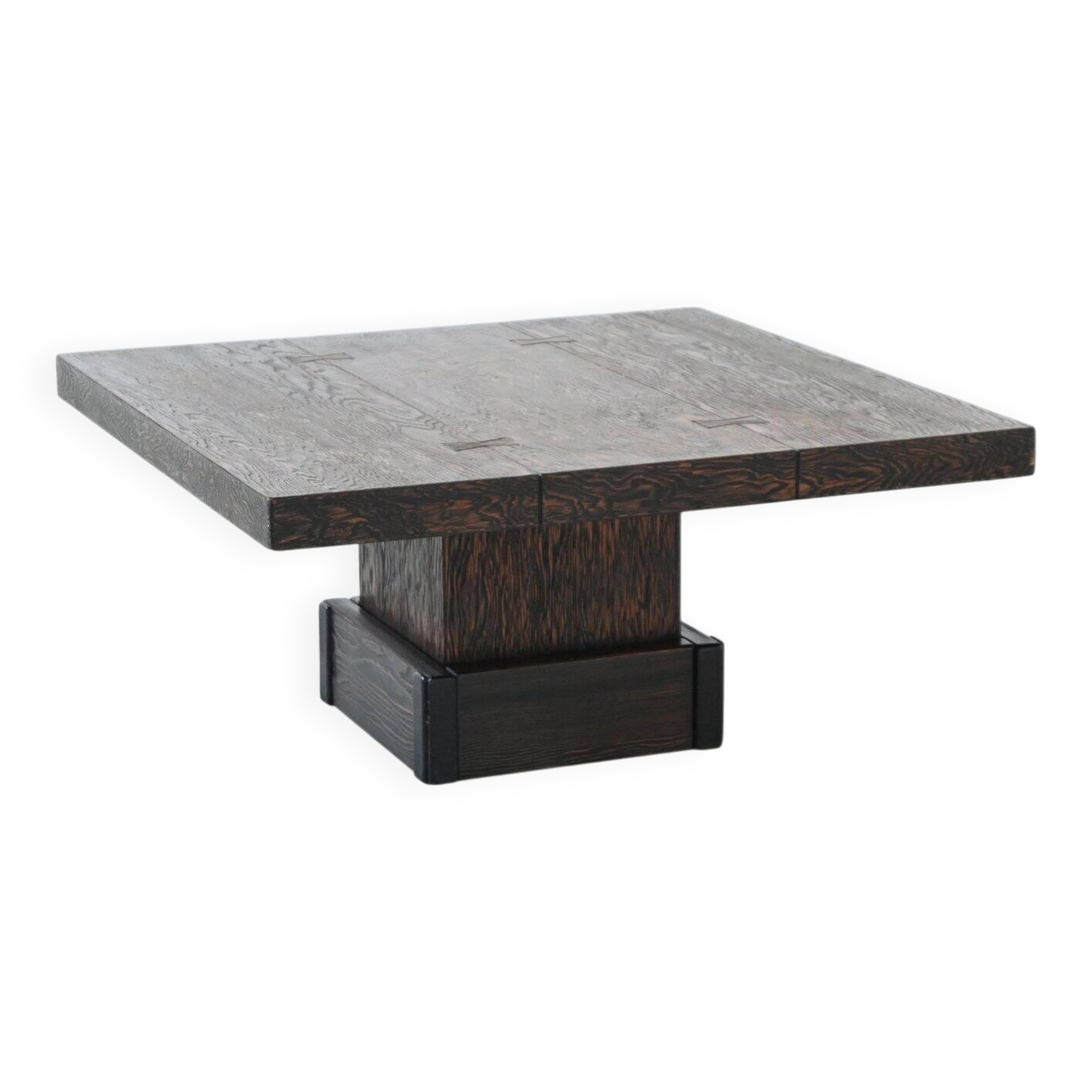 Brutalist square shaped coffee table Mid-Century France 1970