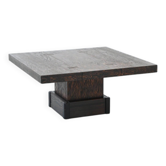 Brutalist square shaped coffee table Mid-Century France 1970