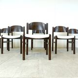 Vintage brutalist dining chairs, set of 6 - 1960s