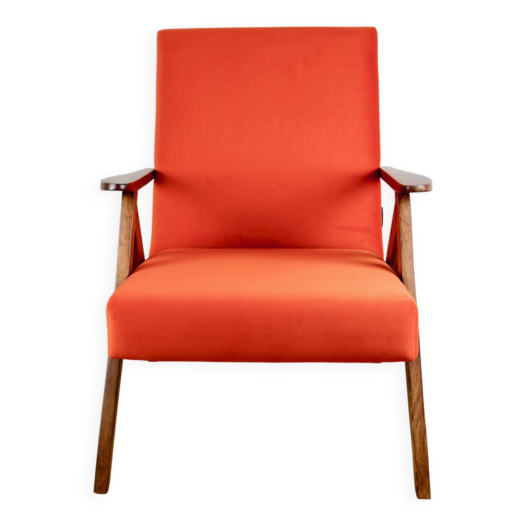 B-310 VAR armchair orange structural velvet - 2 pieces available