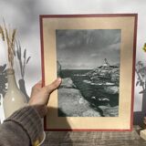 Black and white Brittany lighthouse photographic print