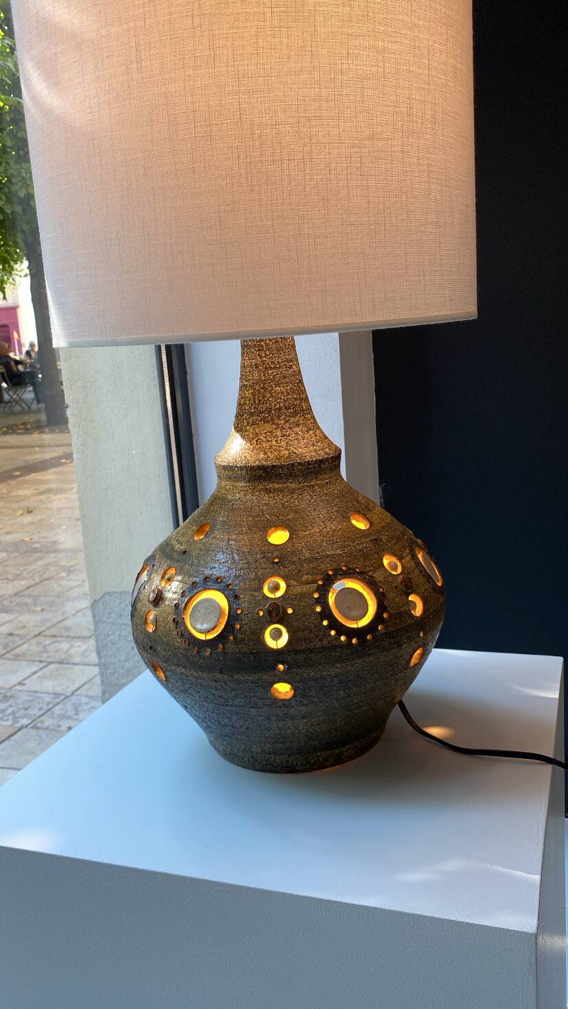 Lampe à double éclairage par le céramiste Georges Pelletier