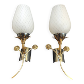 Pair of Art Deco wall sconces from the 1960s.