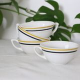Set of 4 ceramic cups, bistro type, French manufacture