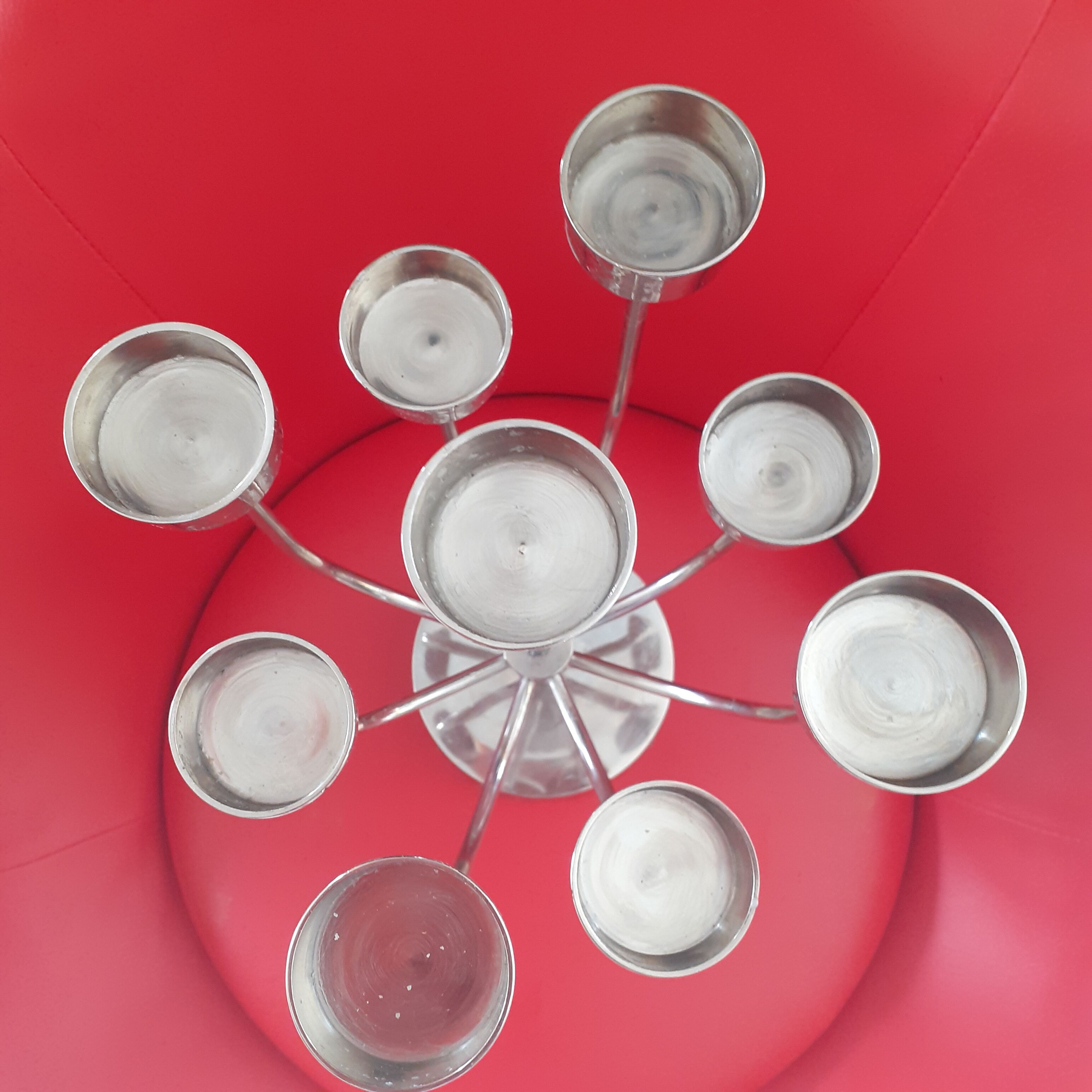 Design chandelier 9 spokes in steel