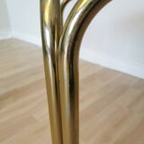 Vintage Italian Coffee Table: Brass & Smoked Glass, Mid-Century Modern