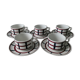 5-cup Badonviller set, Basque décor, Béarn