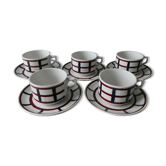 5-cup Badonviller set, Basque décor, Béarn