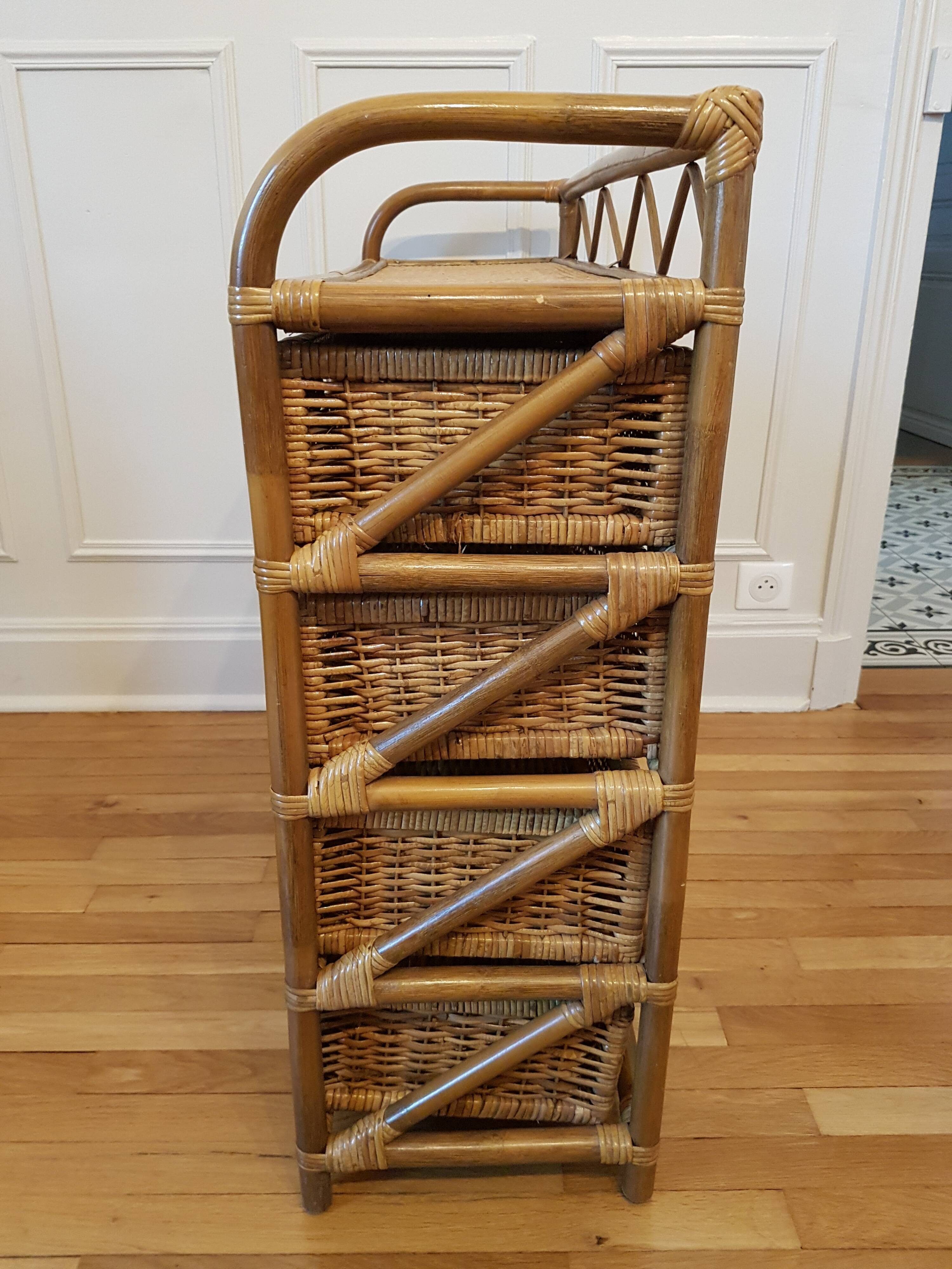 Rattan chest of drawers