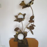 Golden metal brass flower lamp