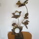 Golden metal brass flower lamp
