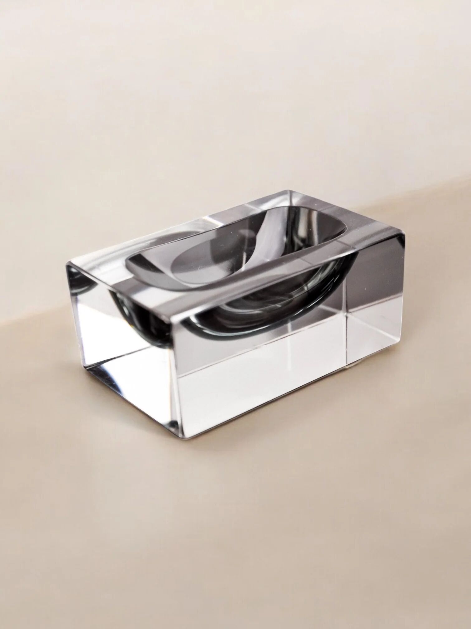 Sommerso ashtray by Seguso, Murano glass, Italy, 1970s