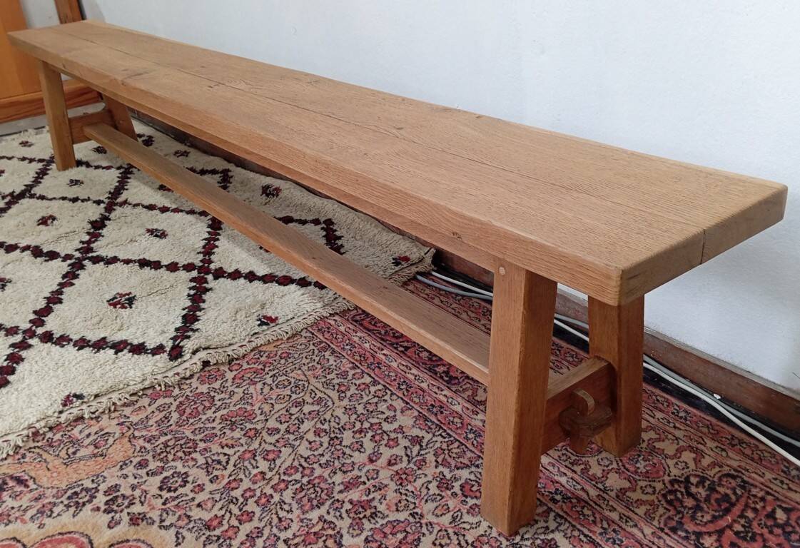 Solid oak farmhouse bench 250 cm