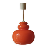 Orange opaline pendant light, 60s/70s