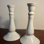Duo pair of earthenware candlesticks by Maison Huet