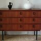 Commode coiffeuse Danoise en teck vintage 1960